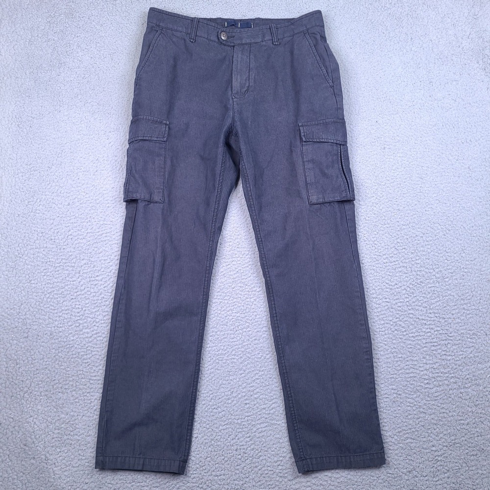 Tommy Hilfiger Cargo Pants Mens 33x30 Navy Blue Custom Fit Cotton Straight Leg